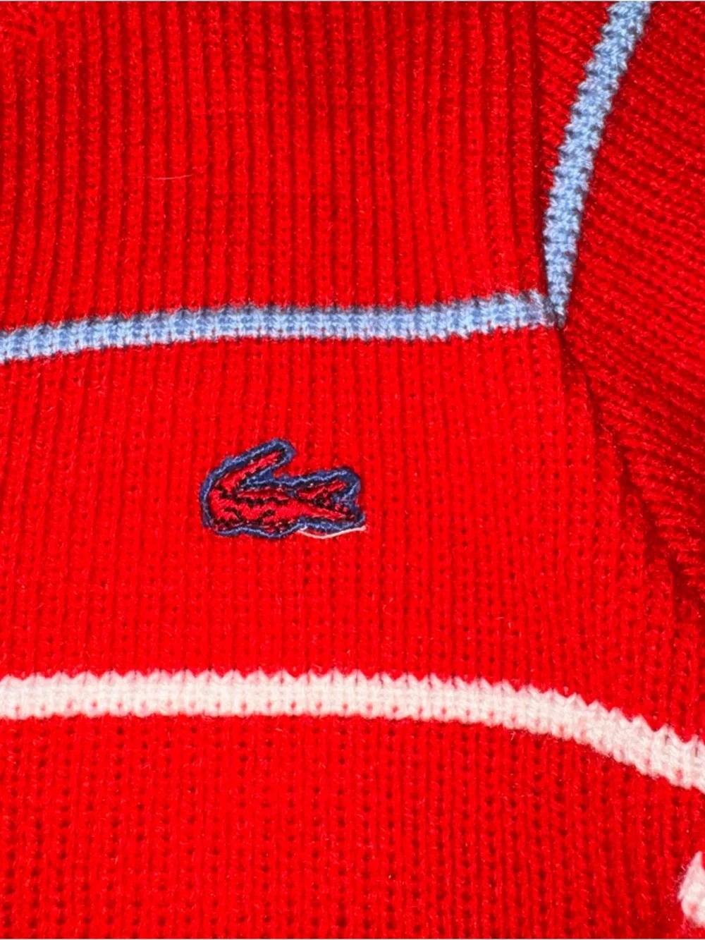Vintage 80s IZOD Lacoste Kids‎ Sweater Red Acrylic Size 2T Made in Hong Kong